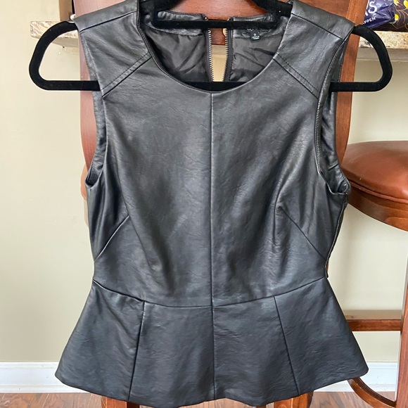 Quinn Women’s Leather Peplum Top - Picture 3 of 6